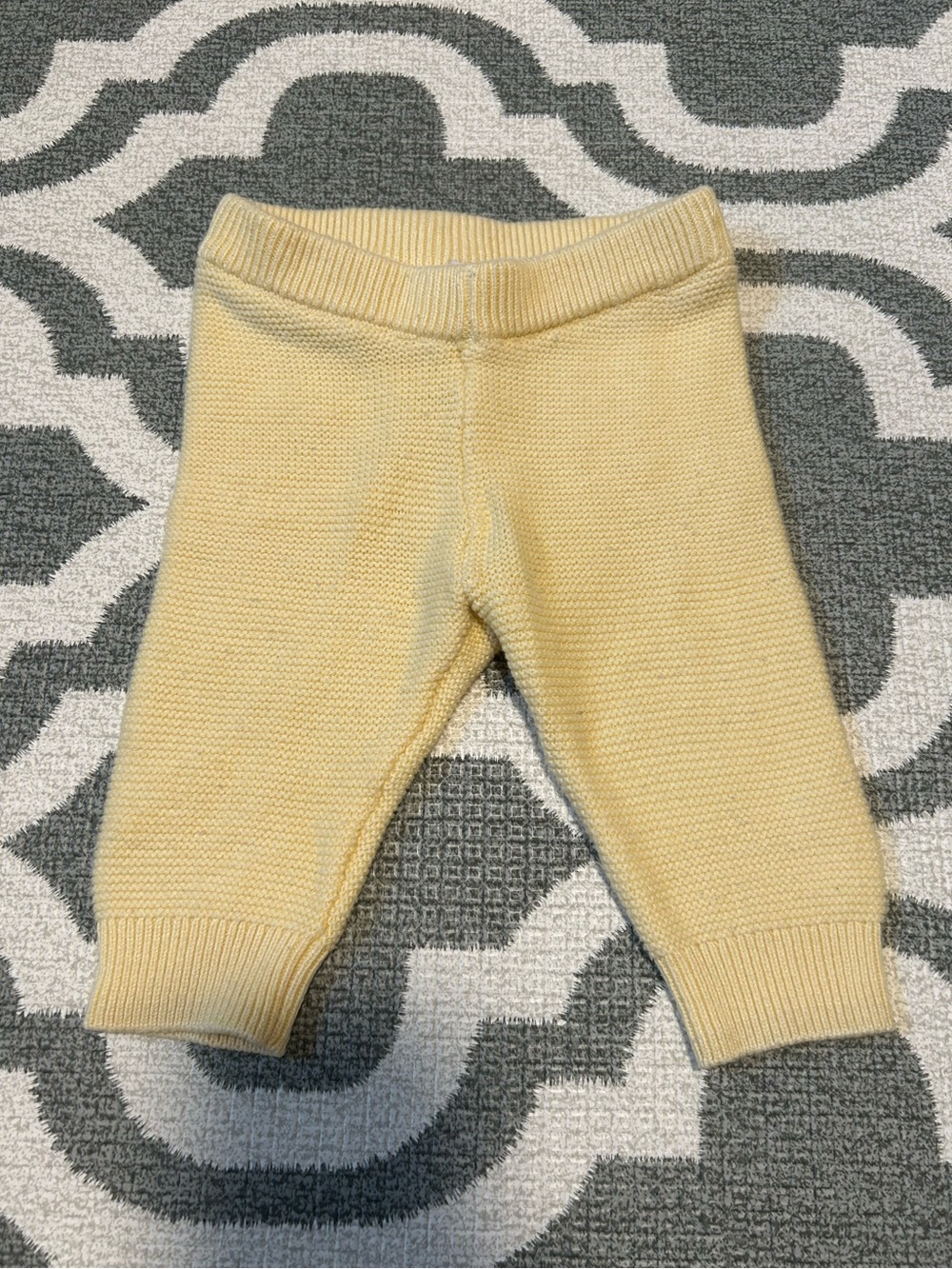 Janie and Jack Pale Yellow Knit Baby Leggings